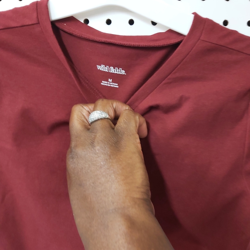 Wild Fable Girls grey and maroon red med XS and med Cropped Top - Picture 9 of 17